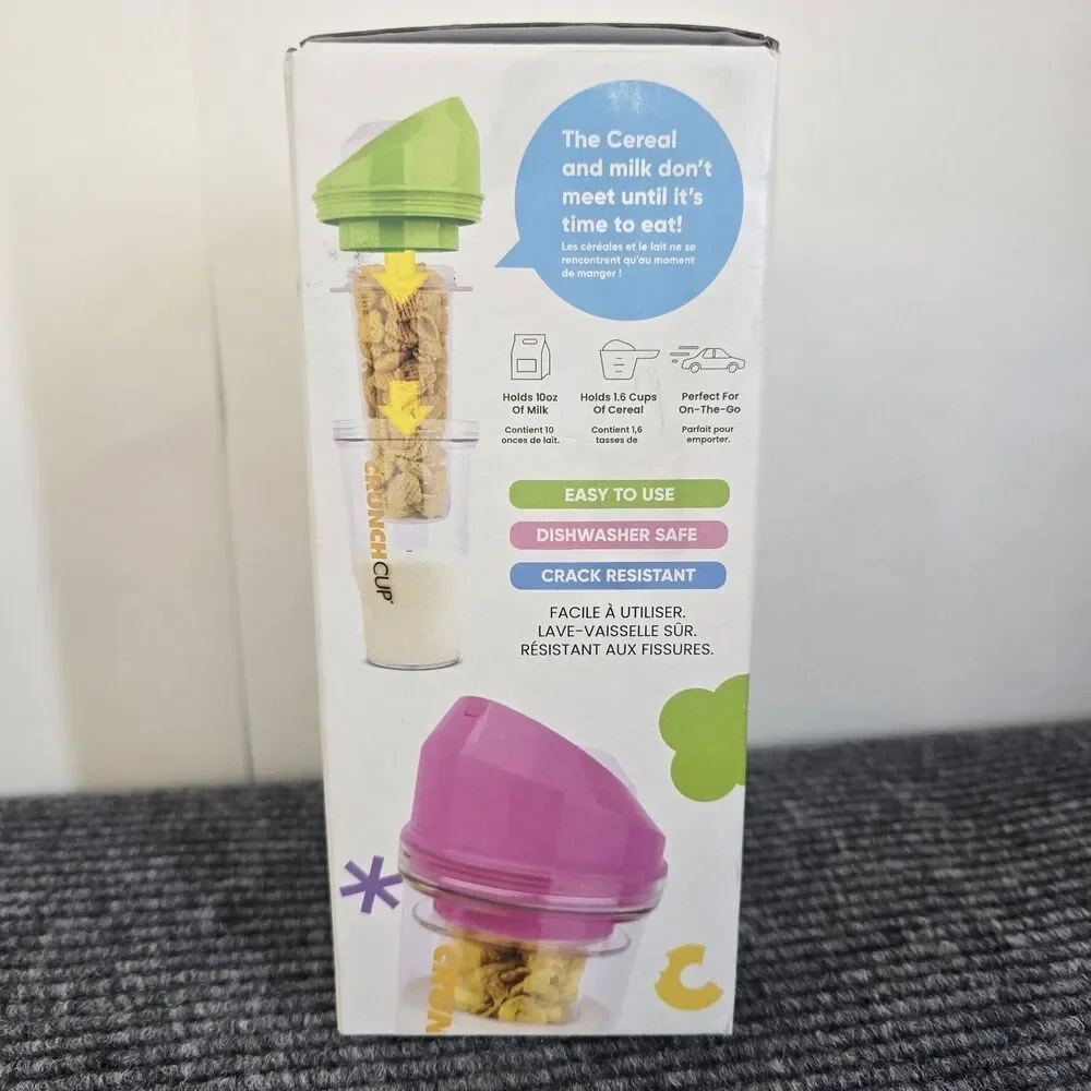 The CrunchCup Never Soggy Portable Cereal & Milk Crunch Cup for Cereal on the Go